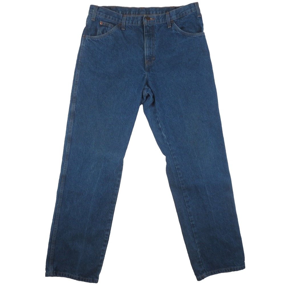 Dickies Jeans Mens 36x34 Blue Straight Leg Casual Denim Workwear Streetwear 90s